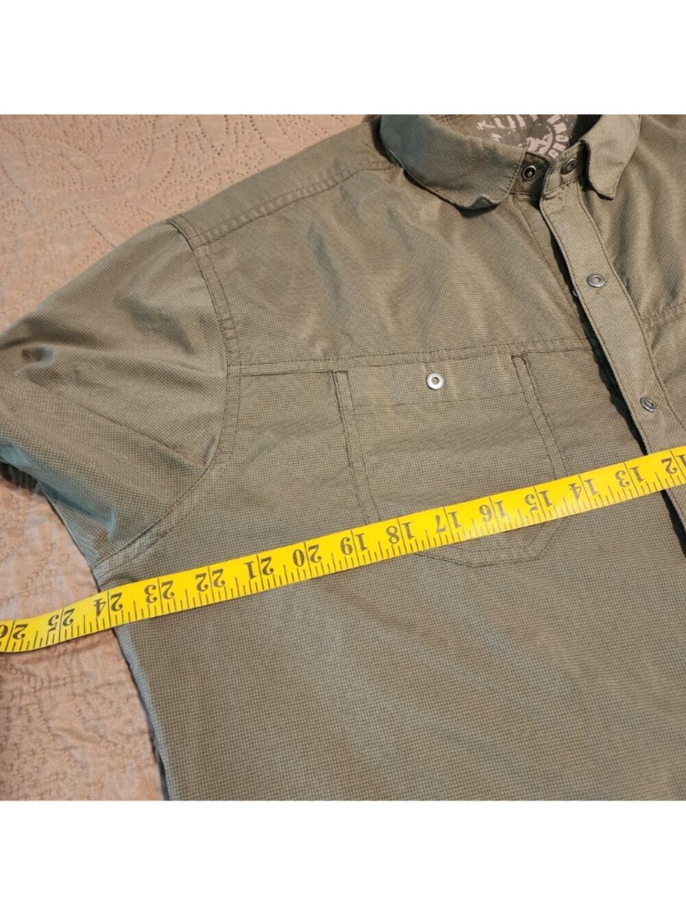 Kuhl short sleeve button down shirt sz L men green - Picture 10 of 11